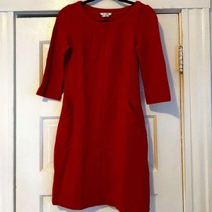 Poppy red Boden sheath dress with on-seam pockets